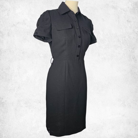 Calvin Klein Black Structured Utility Dress Officecore Vibes XS - Picture 1 of 7